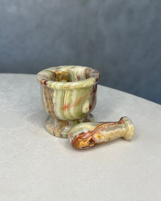 GREEN ONYX MORTAR & PESTLE 01
