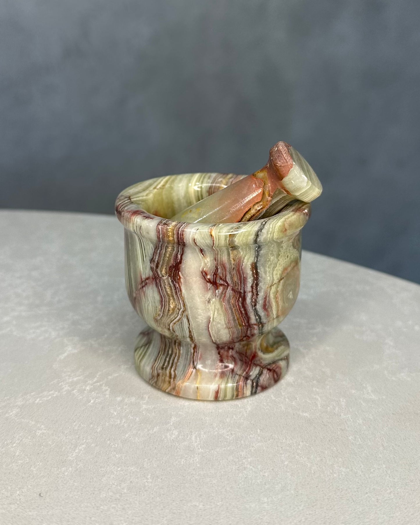 GREEN ONYX MORTAR & PESTLE 01