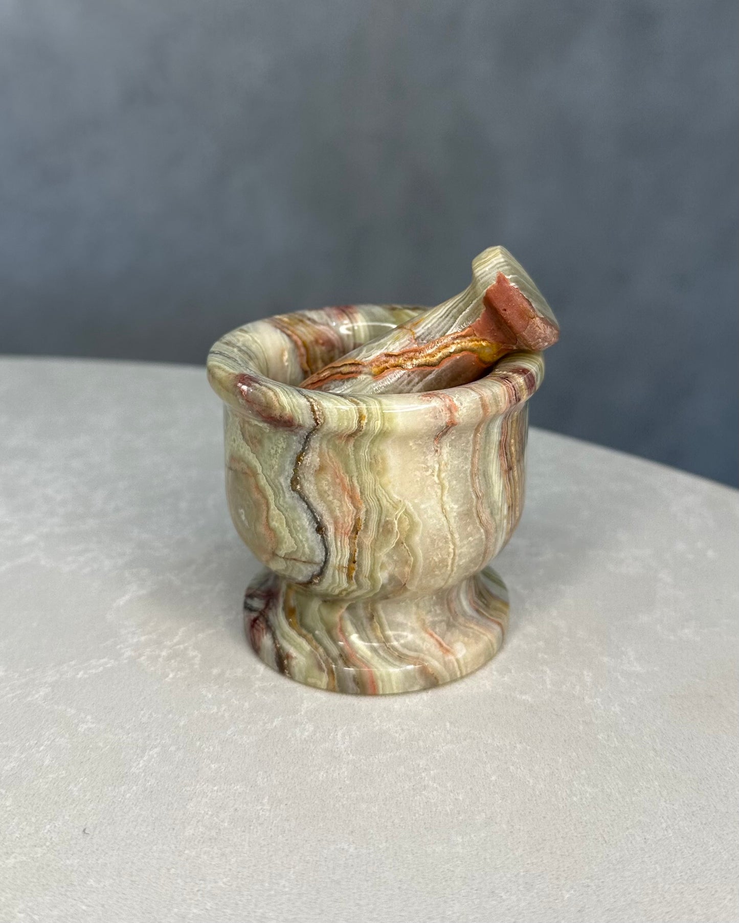 GREEN ONYX MORTAR & PESTLE 01