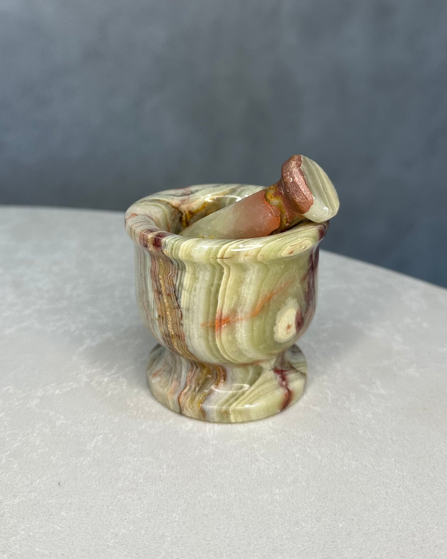 GREEN ONYX MORTAR & PESTLE 01
