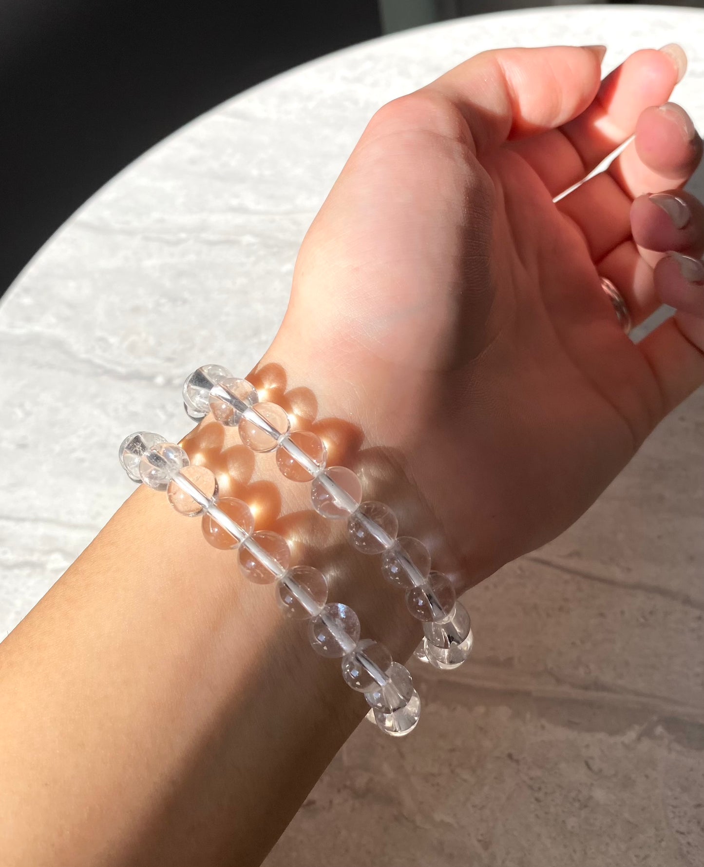 CLEAR QUARTZ BEADS BRACELET