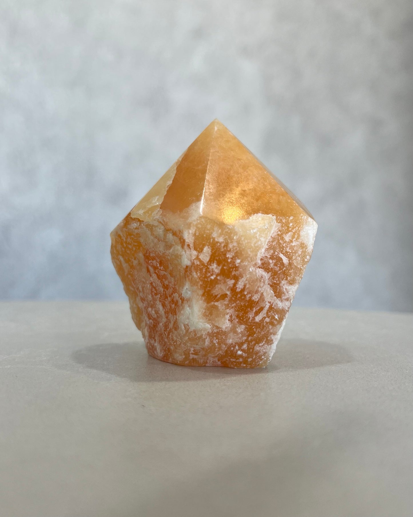 ORANGE CALCITE POINT 01