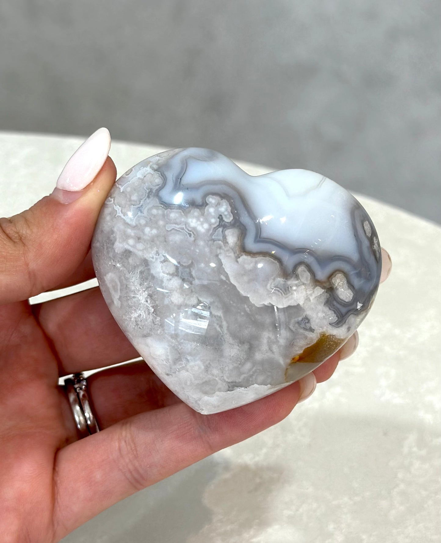 FLOWER AGATE HEART 02