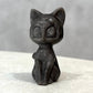 BLACK OBSIDIAN SILVER SHEEN CAT CARVING