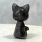 BLACK OBSIDIAN SILVER SHEEN CAT CARVING