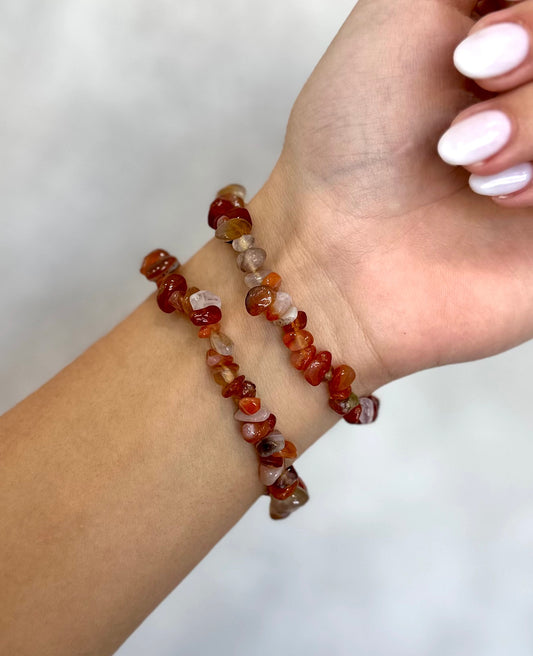 CARNELIAN CHIPS BRACELET