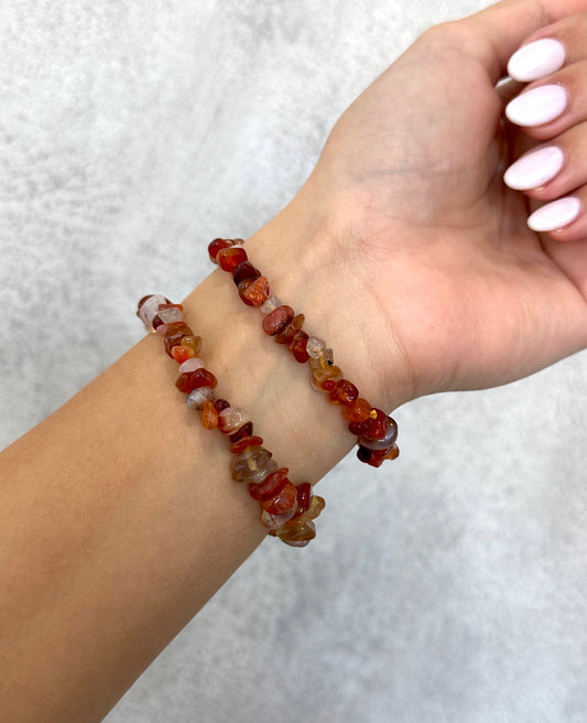 CARNELIAN CHIPS BRACELET