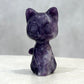 FLUORITE CAT CARVING