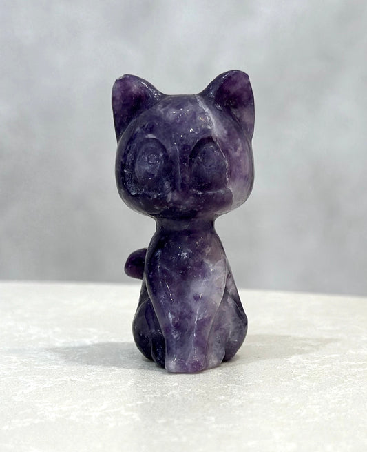 FLUORITE CAT CARVING