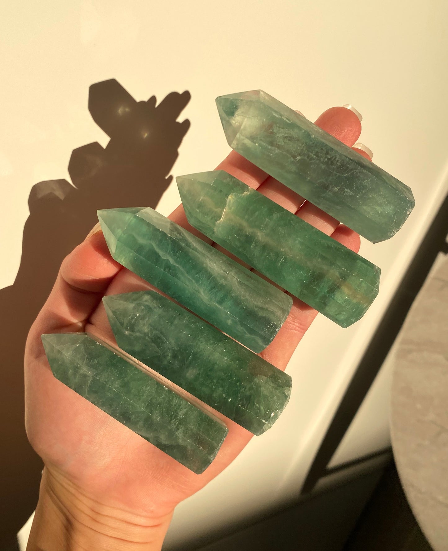 GREEN FLUORITE POINTS