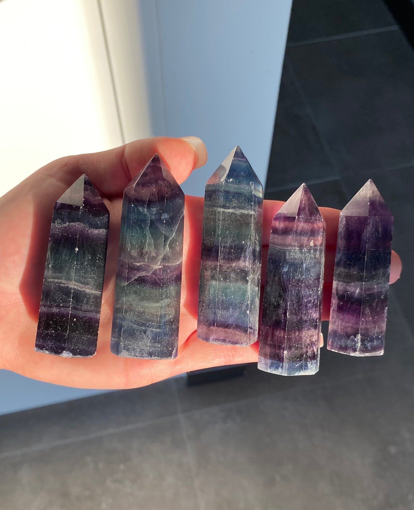 RAINBOW FLUORITE POINTS