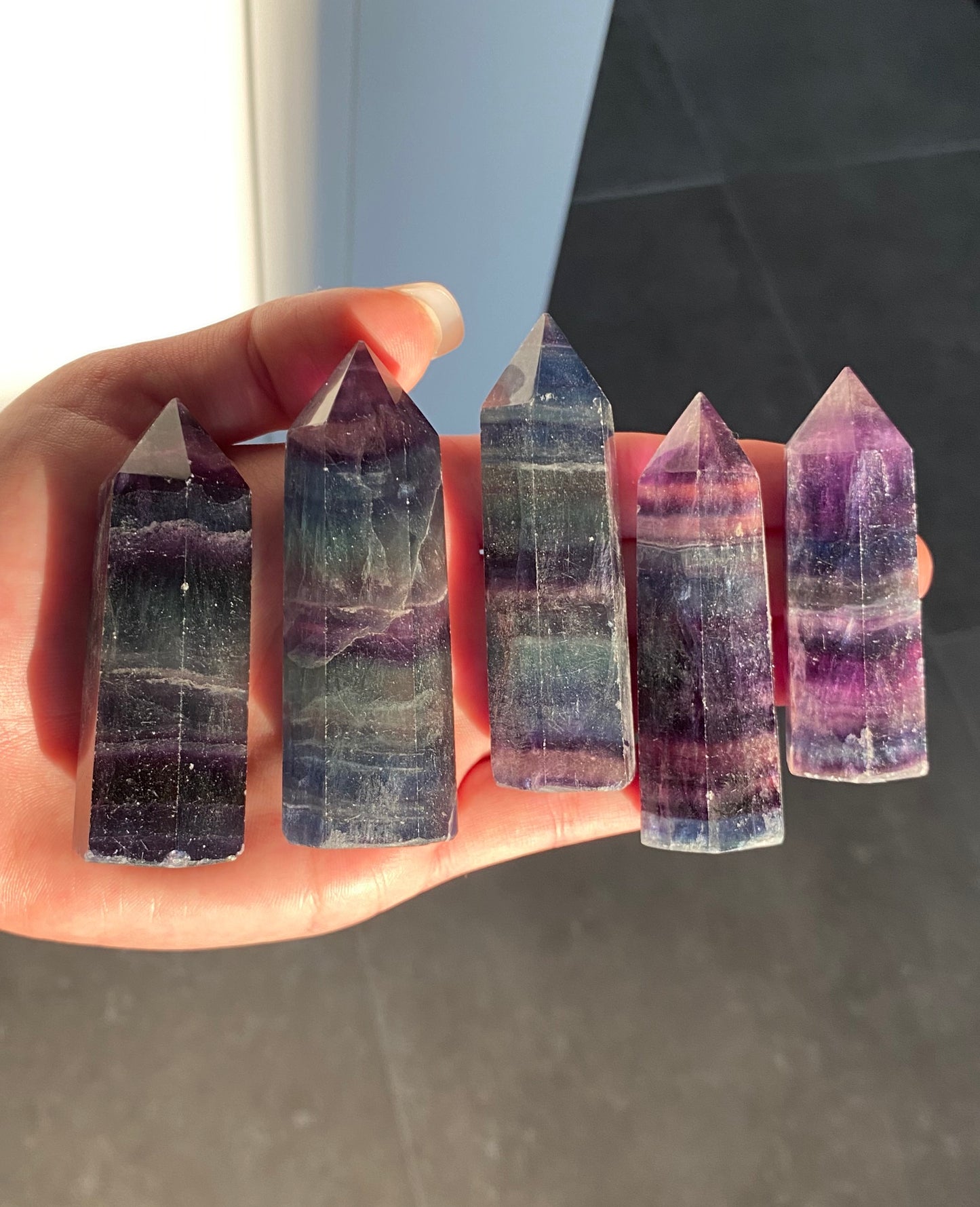 RAINBOW FLUORITE POINTS