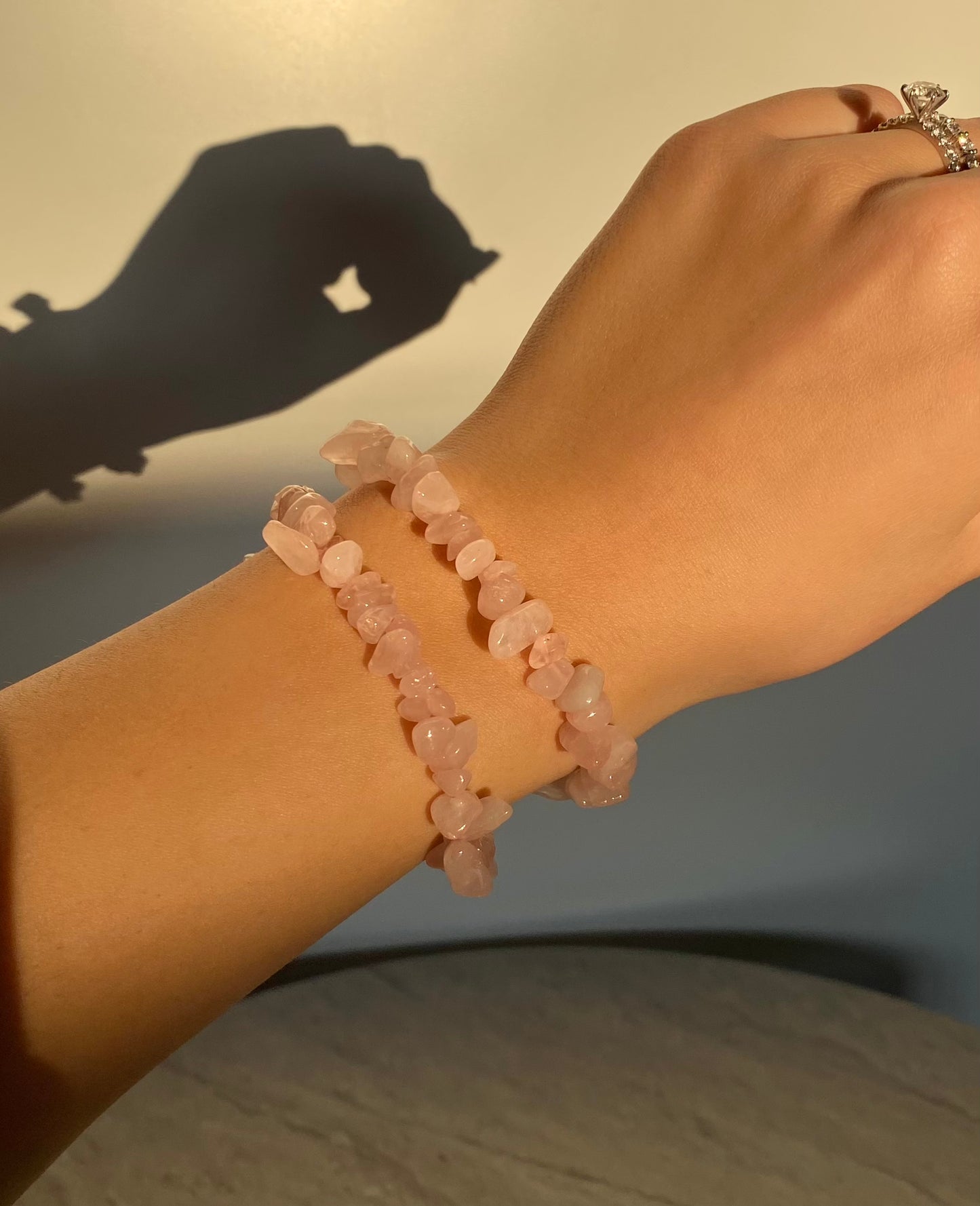 ROSE QUARTZ CHIPS BRACELET