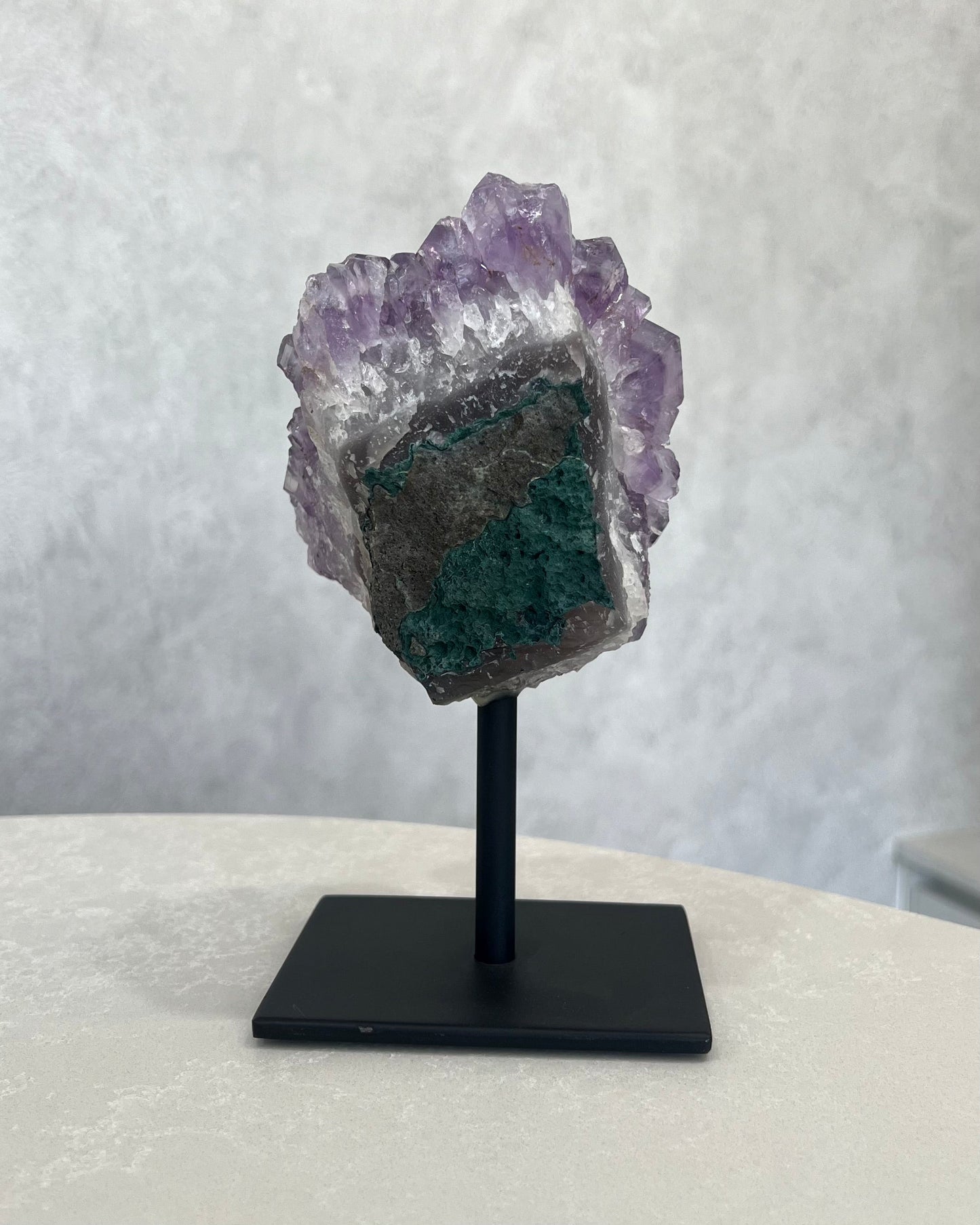 AMETHYST CLUSTER ON STAND 01