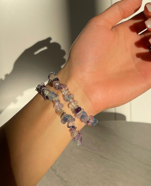 RAINBOW FLUORITE CHIPS BRACELET