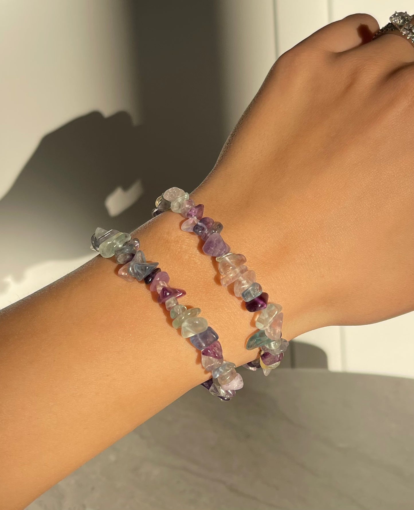 RAINBOW FLUORITE CHIPS BRACELET