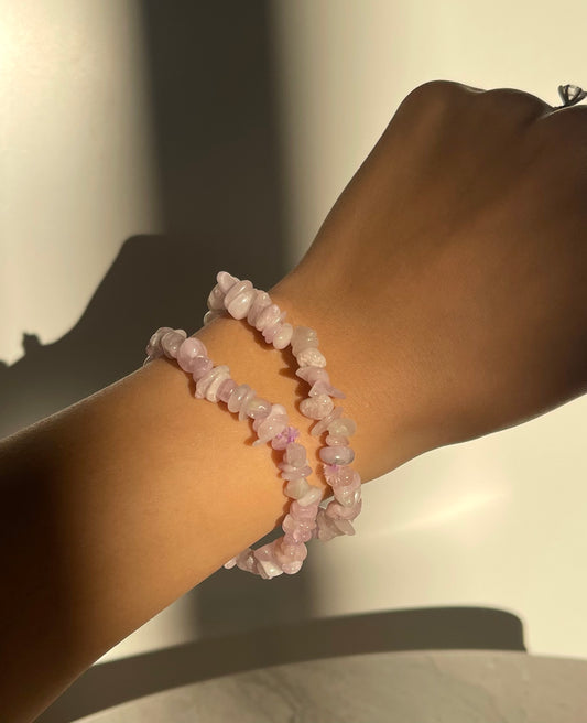 KUNZITE CHIPS BRACELET