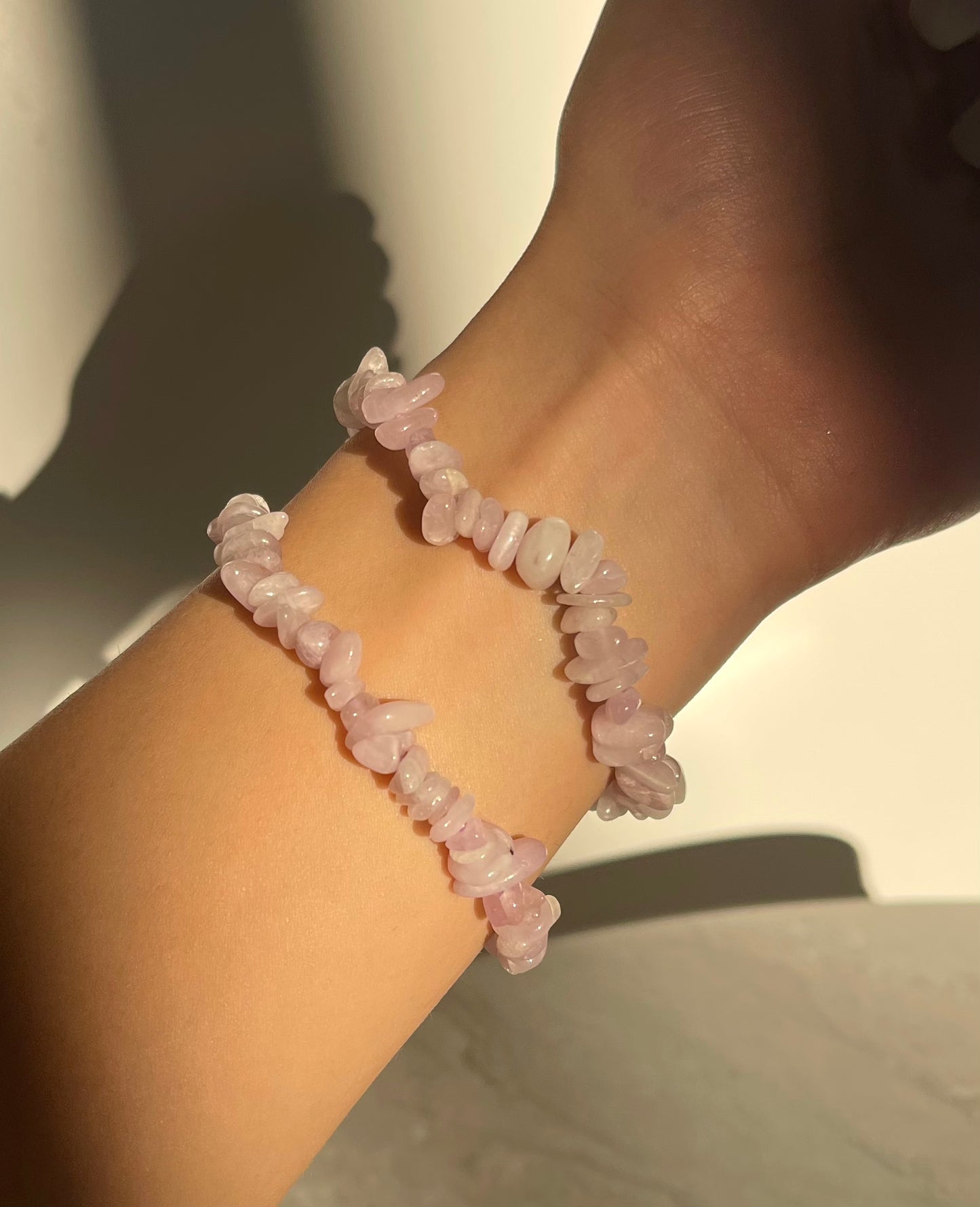 KUNZITE CHIPS BRACELET