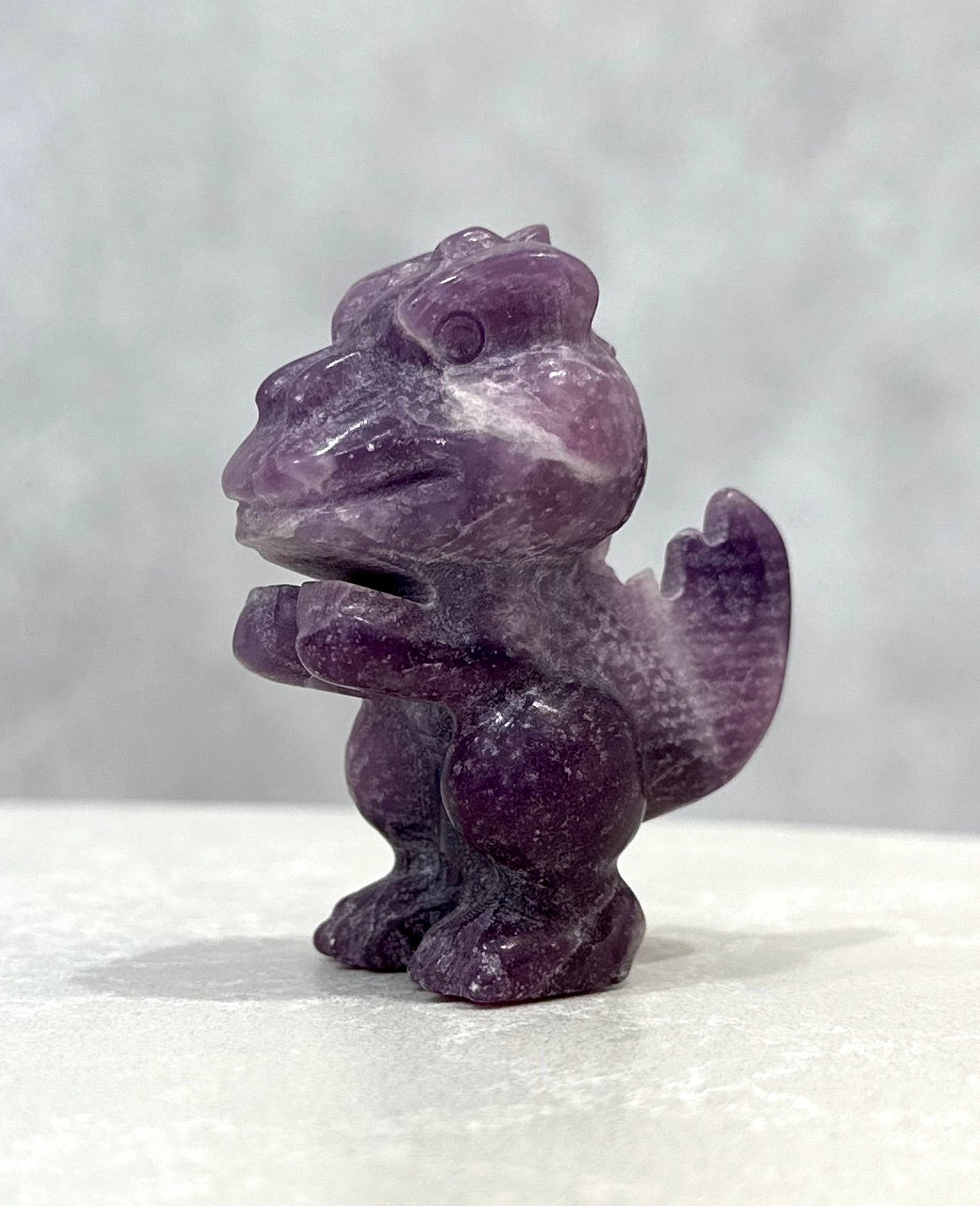 LEPIDOLITE DINOSAUR CARVING