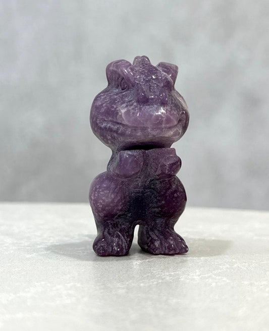 LEPIDOLITE DINOSAUR CARVING