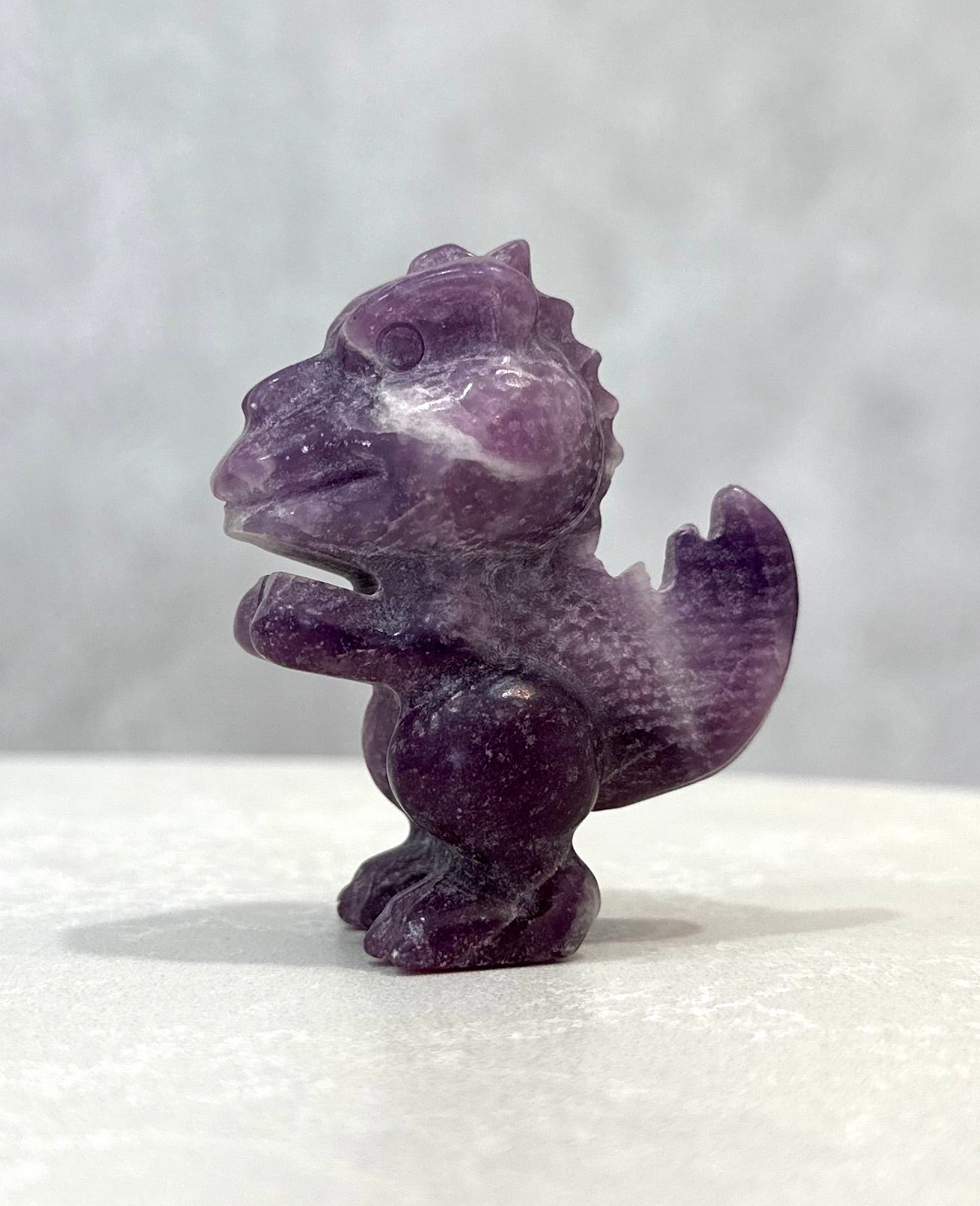 LEPIDOLITE DINOSAUR CARVING