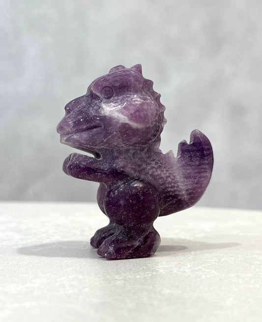 LEPIDOLITE DINOSAUR CARVING