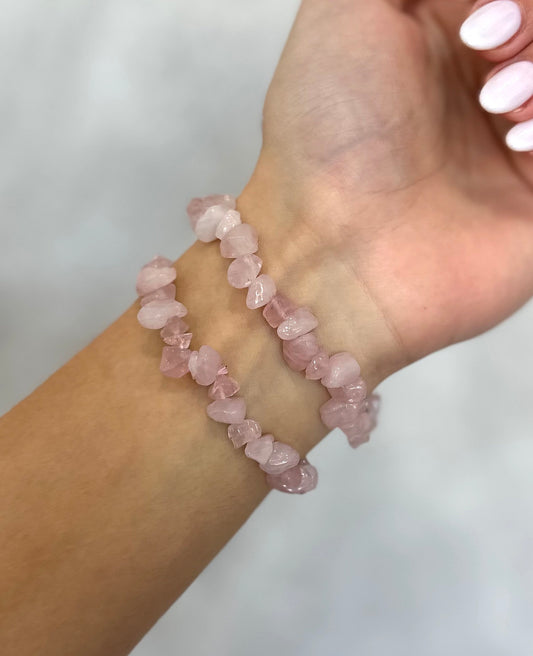 ROSE QUARTZ CHIPS BRACELET