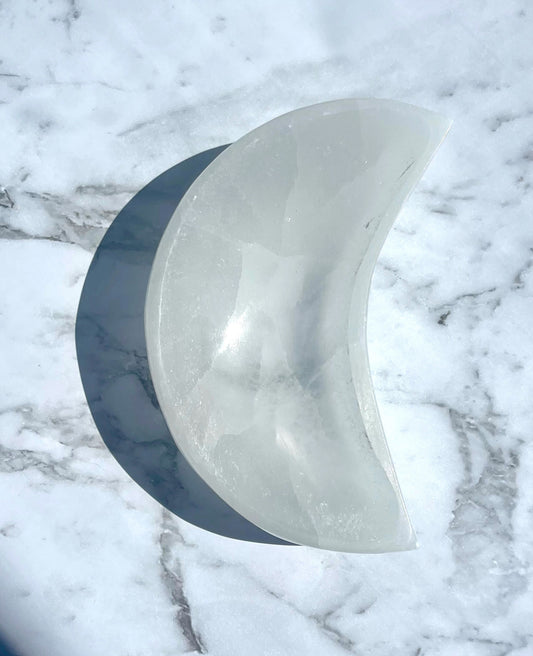 LARGE SELENITE CHARGING MOON BOWL