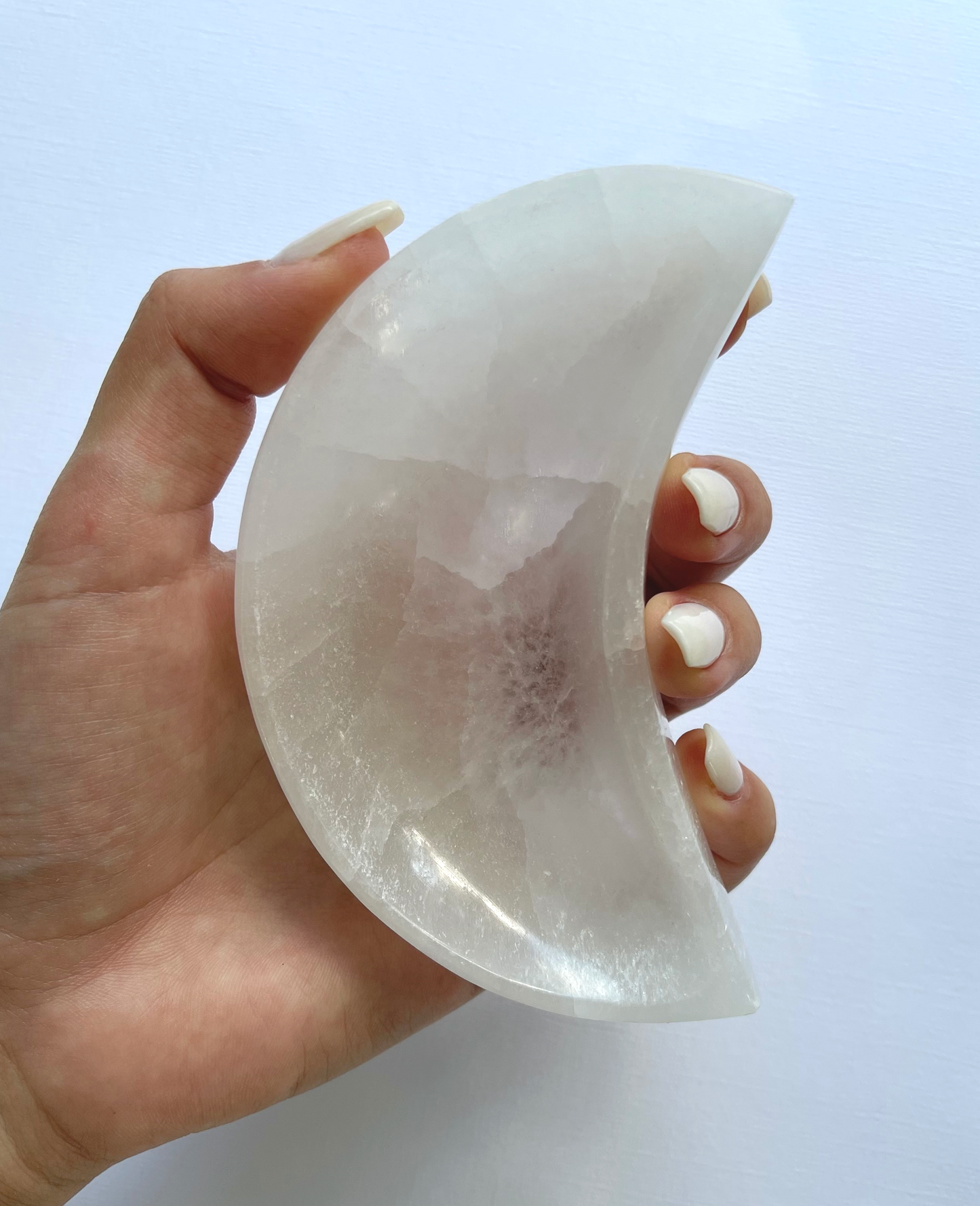 LARGE SELENITE CHARGING MOON BOWL