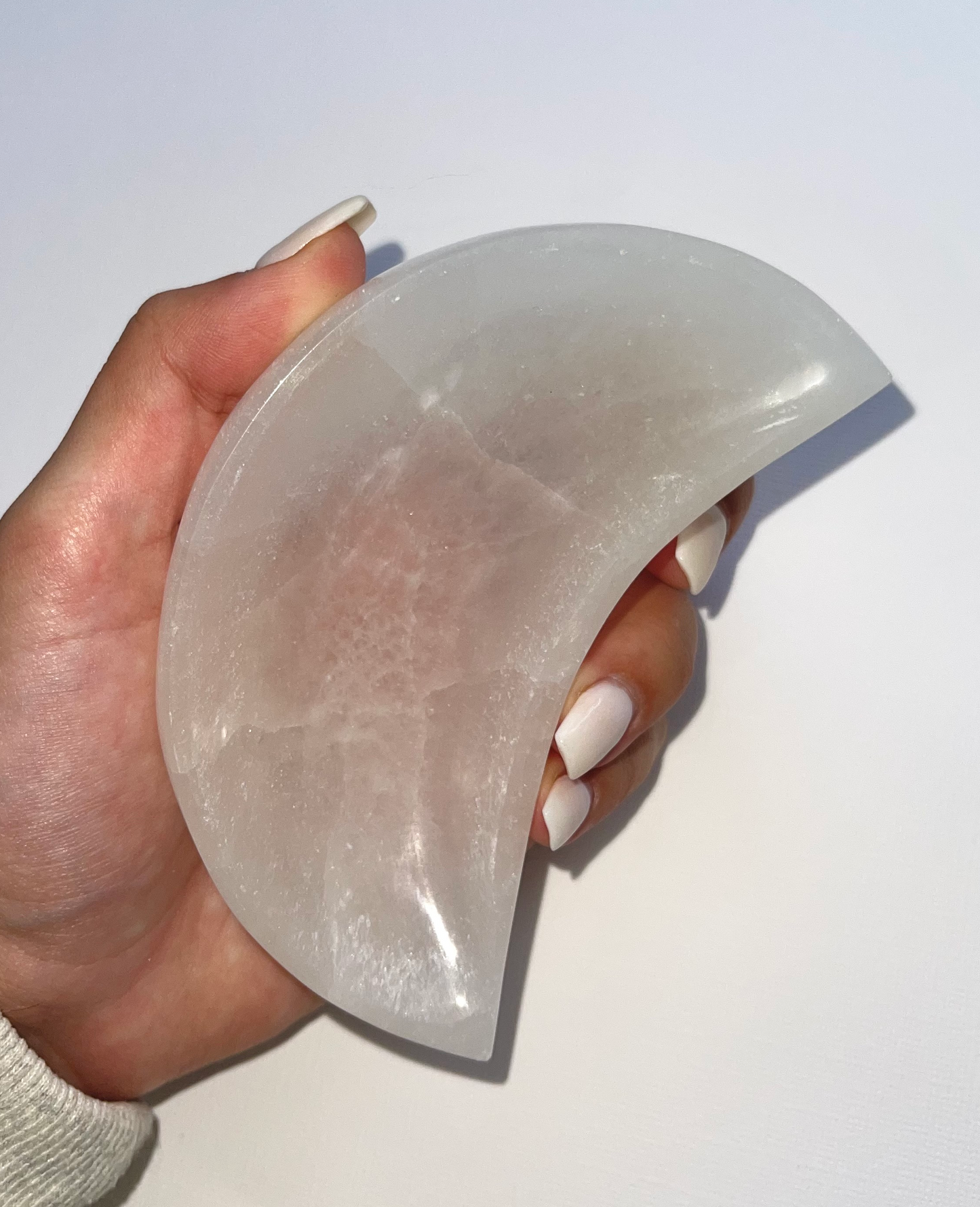 LARGE SELENITE CHARGING MOON BOWL